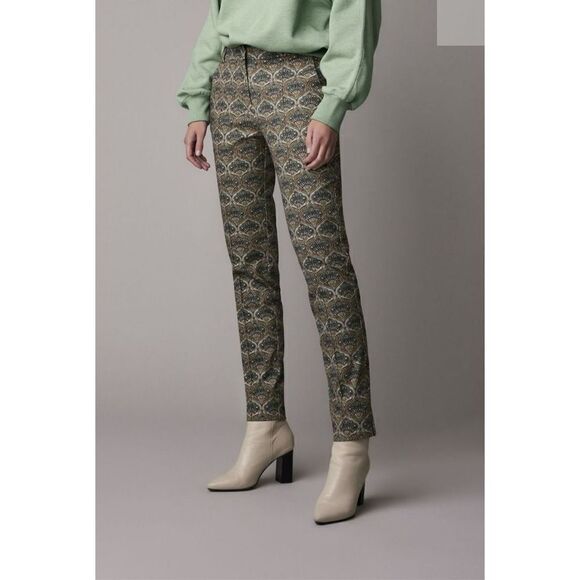 Summum Woman High Waist Slim Pant trousers art nouveau cotton stretch broek 34EU - Picture 1 of 15